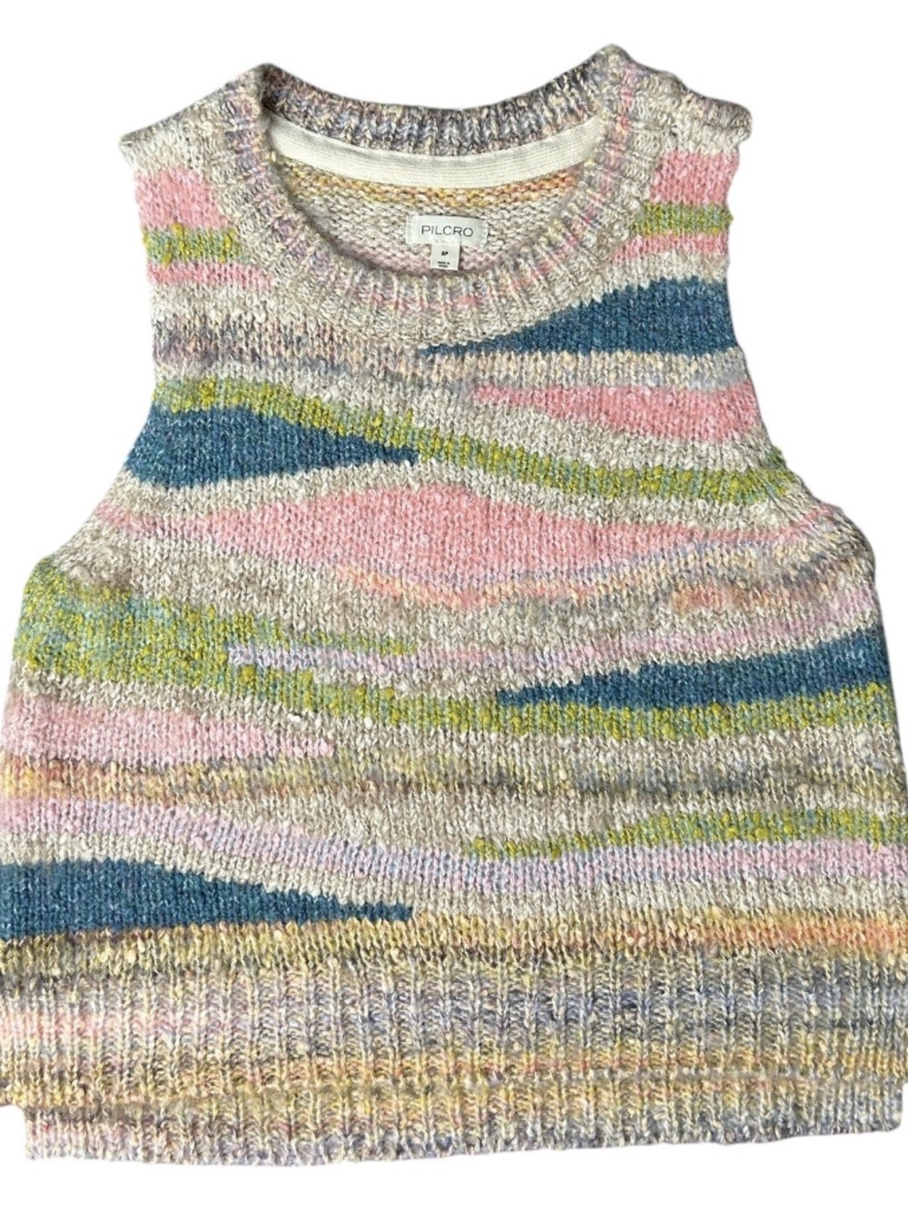 Anthropologie Pilcro Wool Sweater Best Tank Colorful Size Small Petite nwot